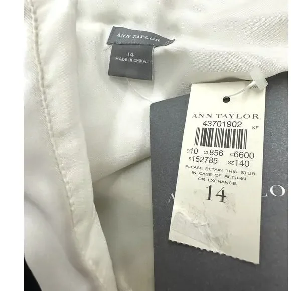 Ann Taylor Formal Gown Dress Black Ivory Cream Strapless Women's Size 14 - Picture 4 of 8